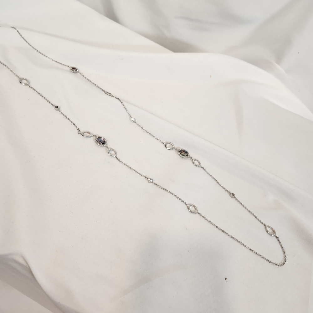 Judith Jack Women's Silver Metal Moment Long Station Necklace 1390